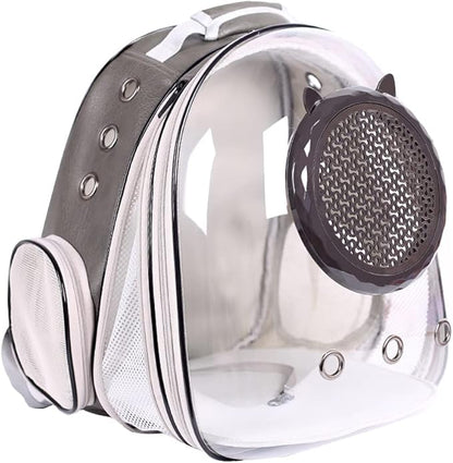 Expandable Cat Carrier Backpack, Backpack for Cats Kitten Small Puppy, Airline Approved Cat Bubble Backpack, Space Capsule Astronaut Carrier (Grey, Front Extension)