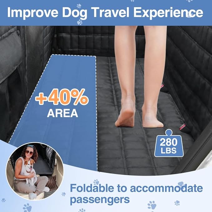 ZXYFE Back Seat Extender for Dogs 40% More