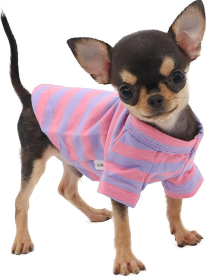 LOPHIPETS 100% Breathable Cotton Striped Dog Tee Shirt