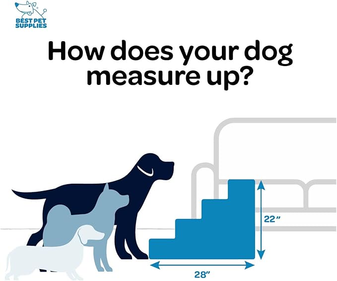 Best Pet Supplies Portable Foldable Foam Pet Stairs/Steps for Couch 4-Step (H: 22")