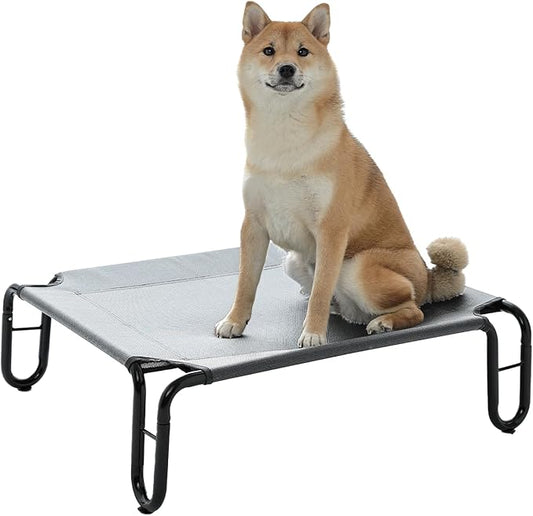 pettycare Elevated Outdoor Dog Bed 35 lbs,Grey
