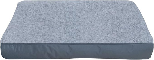 Dog Bed Cover 53L x 36W x 4H Inch,Heavy Duty Durable Waterproof Fluffy Soft Short Plush Replacement Dog Bed Covers,Washable Removable Pet Bed Mattress Cover with Zipper.Grey,Cover Only.