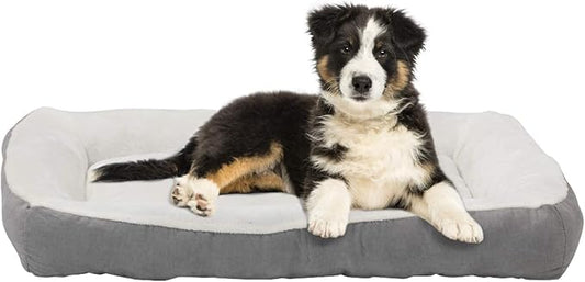 Happycare Textiles Rectangle Gray low bumper pet bed 40 x 30 inches,