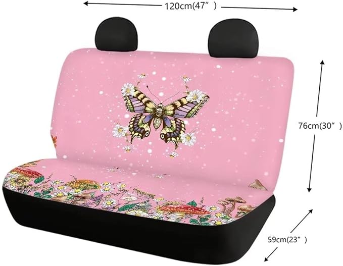 Doojoayie Butterfly Print Dog Car Seat Cover for Back Seat 2