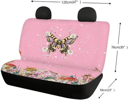 Doojoayie Butterfly Print Dog Car Seat Cover for Back Seat 2