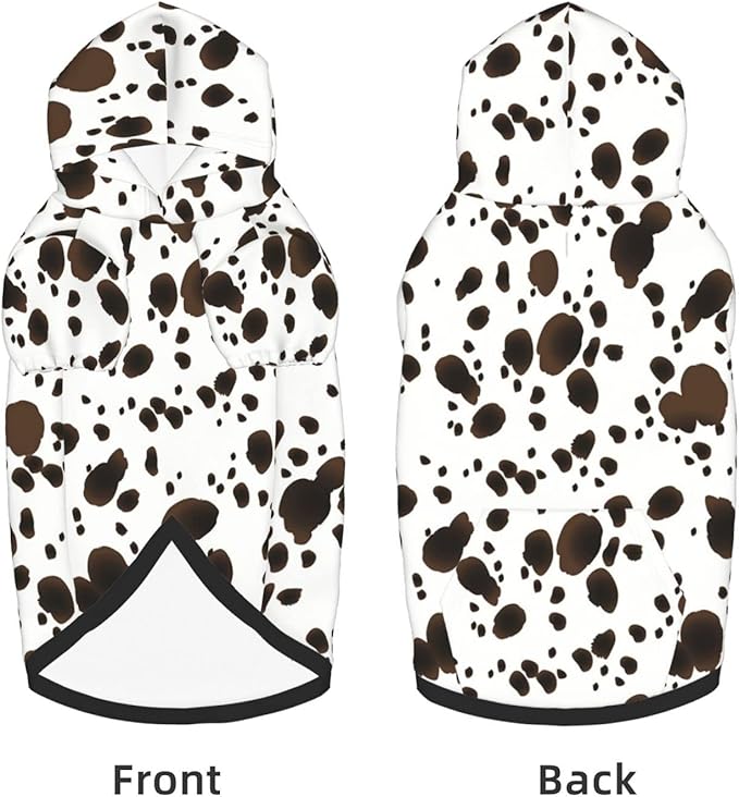 Cute Dalmatian Print Dog Hoodies，Dog Clothes with Pocket