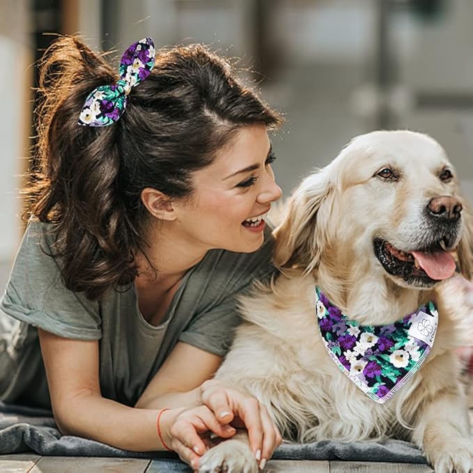 E-Clover Dog Bandanas & Matching Scrunchie Set Hawaii