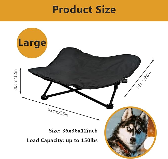 Elevated Dog Bed (36x36x12inch)