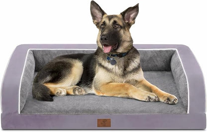 XL Dog Bed, Purple Dog Beds for Extra Large Dogs, Washable Dog Bed with Removale Bolsters, High Bolster Dog Bed with Nonslip Bottom, Extra Large Dog Bed up to 100 lbs