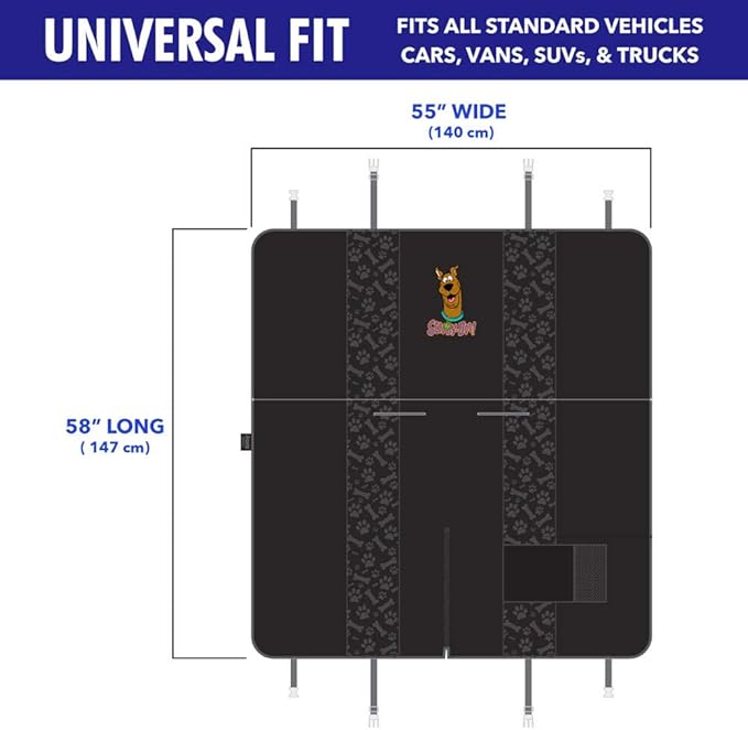BDK Scooby Doo Waterproof Dog Car Seat Cover for Back Seat