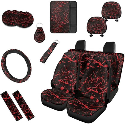 Red Halloween Bloodstain 13 PCS Car Seat Cover