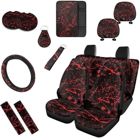 Red Halloween Bloodstain 13 PCS Car Seat Cover