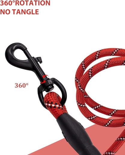 Dog Leash Heavy Duty 4/5/6FT Reflective 5'*1/2'', Red