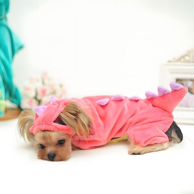 NACOCO Dog Dinosaur Design Costume Pink Pet Clothes for Medium & Large Dog (Pink, S)