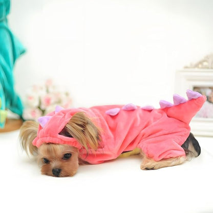 NACOCO Dog Dinosaur Design Costume Pink Pet Clothes for Medium & Large Dog (Pink, XL)