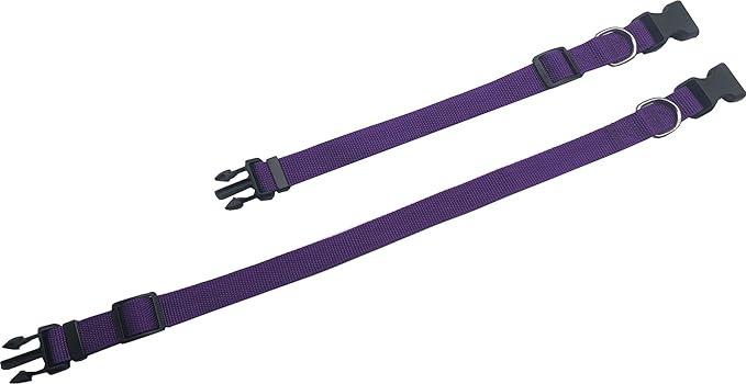 Adjustable Nylon Dog Collar, pet collar 1 Inch 3/4 Inch 5/8 Inch Wide, for Large medium Small Dogs (L(1" x 16-23"), PURPLE)