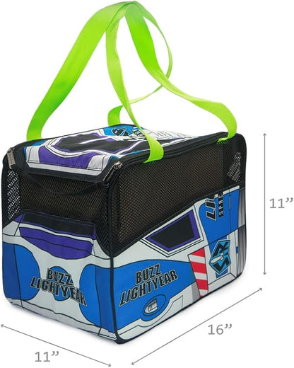 Buckle-Down Disney, Toy Story, Buzz Lightyear Spaceship Bag, Pet Carrier, Polyester Canvas, (IPC-DYANS)