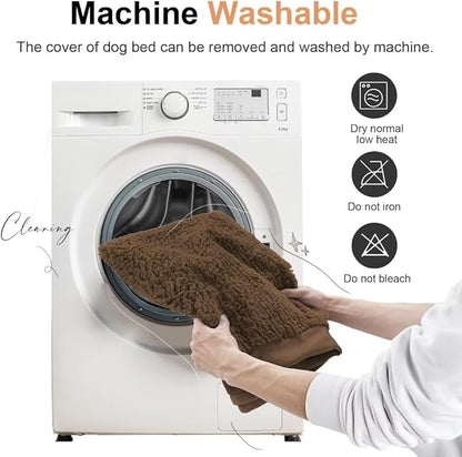 Large Dog Bed Orthopedic Washable: Beds Bolster XL Bed Big XLarge Dogs Egg Crate Foam Couch Sofa Waterproof with Removable Cover