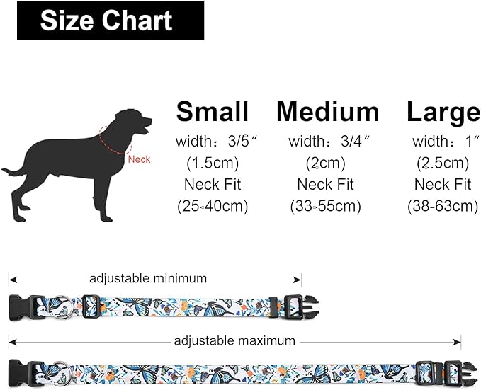 Adjustable Dog Collar with Patterns