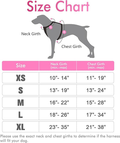 rabbitgoo No-Pull Pet Harness with 2 Leash Clips, Adjustable Soft Padded, Reflective No-Choke Pet Oxford Vest with Easy Control Handle for Large Dogs, Pink, L