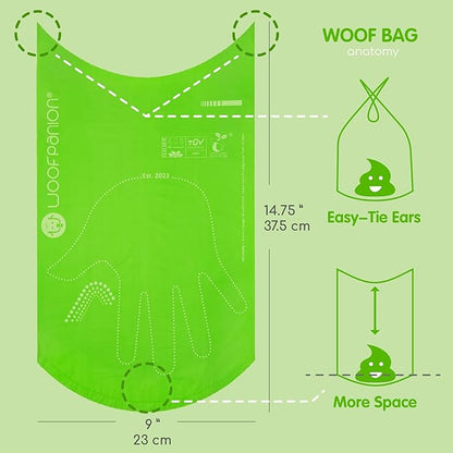 Home Compostable Dog Poop Bags -270 Bags 18 Rolls-