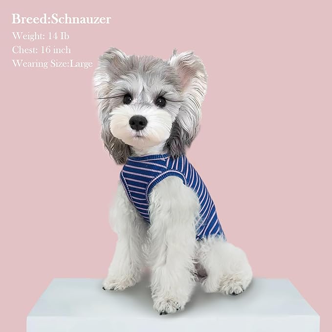XPUDAC 4 Pack Dog Clothes Waffle Dog Shirts for Small Dogs Breathable Stretchy Dog Tank Top Vest Lightweight Cat Shirt