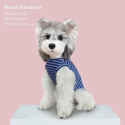 XPUDAC 4 Pack Dog Clothes Waffle Dog Shirts for Small Dogs Breathable Stretchy Dog Tank Top Vest Lightweight Cat Shirt