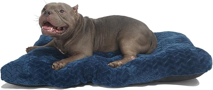 36 inch Dog Crate Bed for Large Dog Washable,Extra Soft Dog Beds for Crates 36 x 24 Anti Anxiety Fluffy Pillow fit Kennel or Cage,Easy Non Slip Bottom Cozy Crate Pad 36 for Medium Breeds Pet,Navy Blue