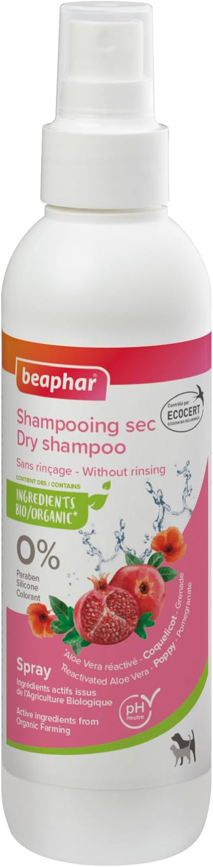 BEAPHAR – ECOCERT Labeled Dry Shampoo Spray for Dogs and Cats 200 ML