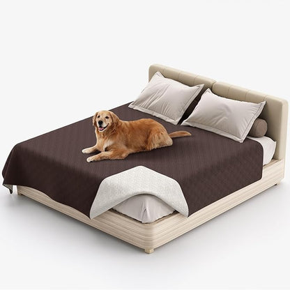 Water Resistant Dog Bed Cover Pet Blanket with Anti-Slip Back for Furniture Bed Couch Sofa (68x82 Inch,Brown)