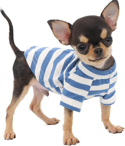 LOPHIPETS 100% Breathable Cotton Striped Dog Tee Shirt