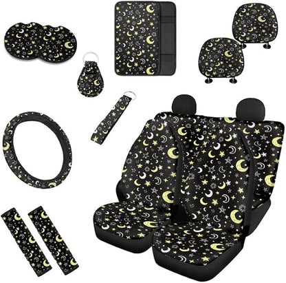 Moon Stars 13 PCS Car Seat Cover Polka