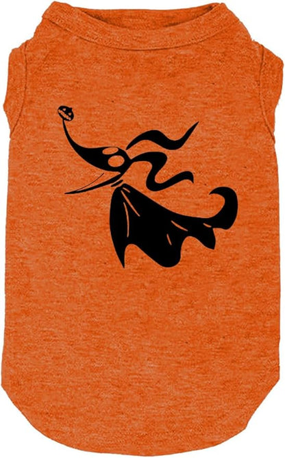 Halloween Dog Shirt for Pet Clothes Halloween Skeleton Hoodies Glowing Skull Cute Shirt Breathable Stretchy Costumes (X-Large Orange-1)