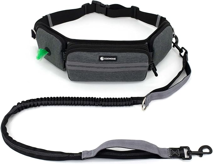 Hands Free Dog Leash with Dog Walking Fanny Pack for Large Medium Small Dogs
