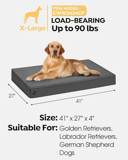 Veehoo Memory Foam Dog Bed for Large Dogs-Waterproof Dog Bed with Oxford Fabric Surface