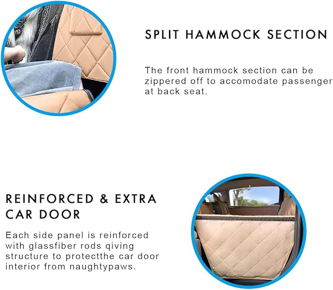 Upgraded Anti Sagging Dog Car Back Seat Covers for Tesla Model Y (2020-2023) 100% Waterproof