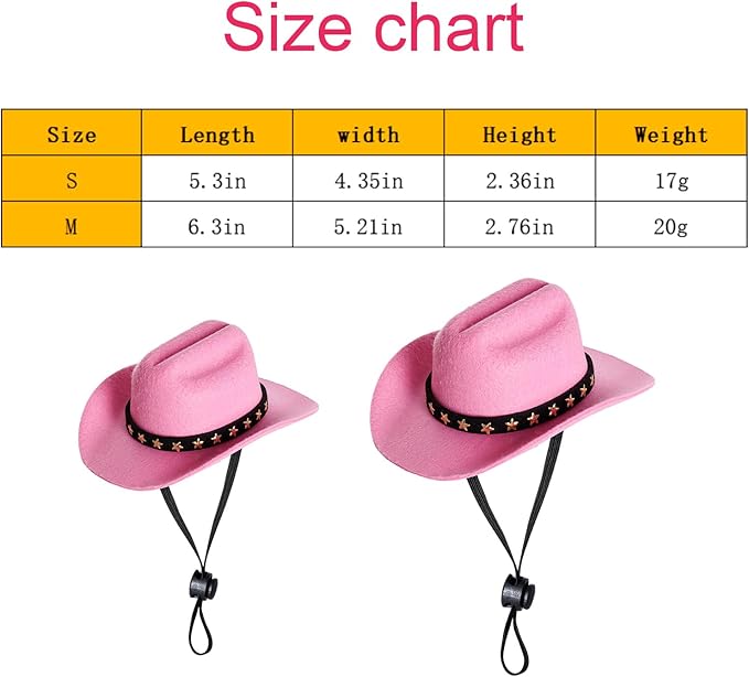 choyaxo Pet Cowboy Costume Cosplay Cap Halloween Costumes for Dogs Cat Pet Party Decoration Mini Cowboy Hat (Pink, Small)