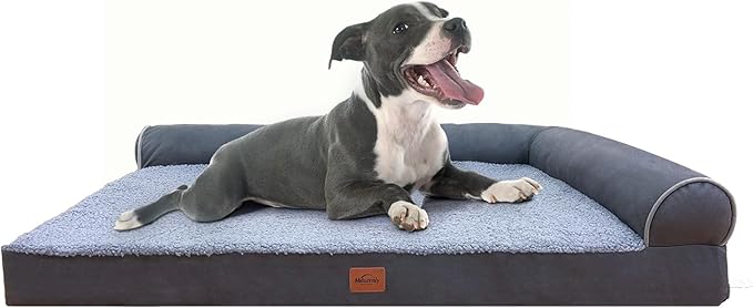 Orthopedic Dog Bed for Large Dogs Removable Bolsters & Washable Cover 35 lbs