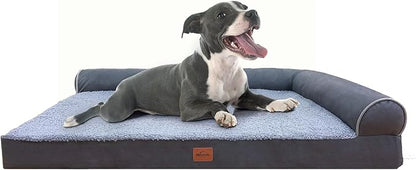 Orthopedic Dog Bed for Large Dogs Removable Bolsters & Washable Cover 35 lbs
