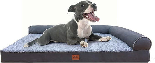 Orthopedic Dog Bed for Large Dogs Removable Bolsters & Washable Cover 35 lbs
