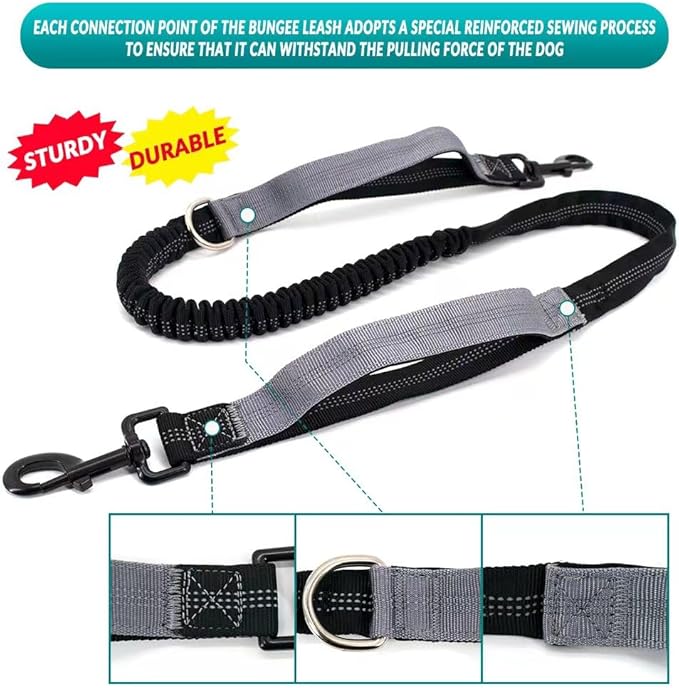 Hands Free Dog Leash with Dog Walking Fanny Pack for Large Medium Small Dogs