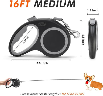 Retractable Dog Leash 16 FT Durable Comfortable Leash for Small Medium Dogs/Cats Up to 50 lbs
