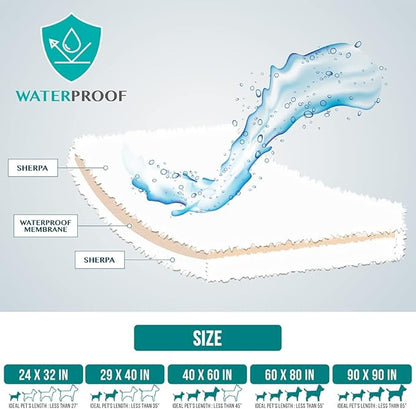 PetAmi Fluffy Waterproof Dog Blanket for Bed Large Dogs 90x90)