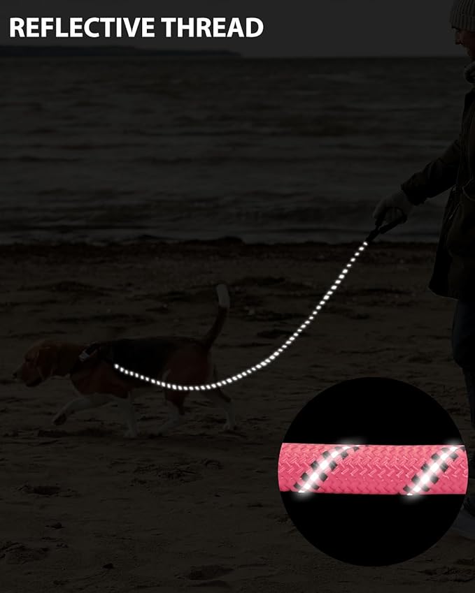 Dog Leash Heavy Duty 4/5/6FT Reflective 6'*1/2'', Pink