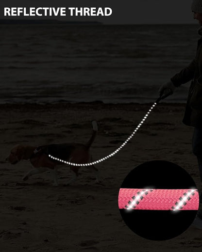 Dog Leash Heavy Duty 4/5/6FT Reflective 5'*1/2'', Pink