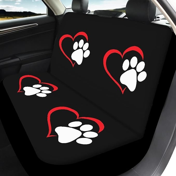 Dog Paw Heart Full Car Seat Covers Set