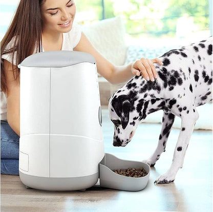 Pet Genius Smart Pet Feeder for Cats and Dogs, Automatic Cat and Dog Feeder with Camera andPortion Control, Wifi Auto Pet Food Dispenser with Phone App and Battery Back Up System