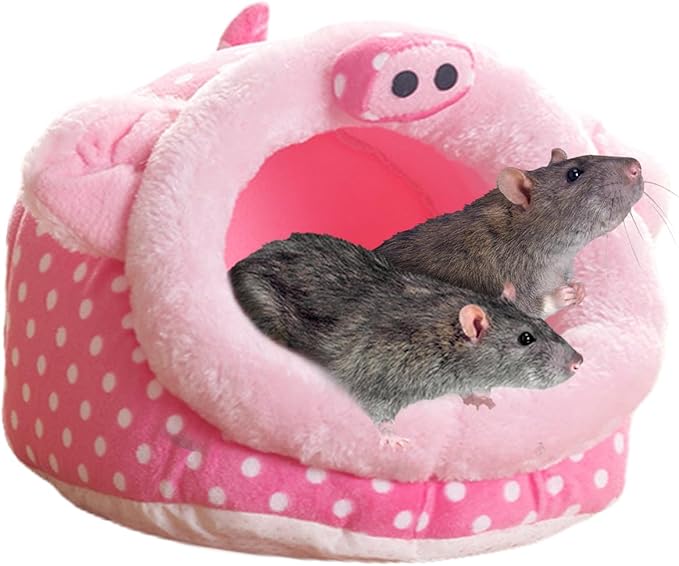 Guinea Pig Bed House & Hideout for Rat Bearded Dragon Hedgehog Ferret to Sleep and Hide, Guinea Pig Cage Accessories Habitat Décor (X-Large, 3.Pig)