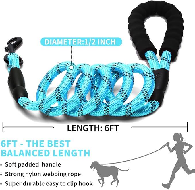 COOYOO Dog Leash 5/6 FT with Comfortable Padded