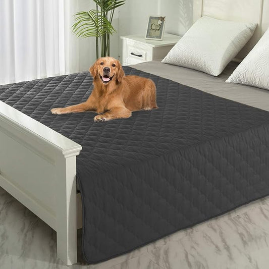 SPXTEX Dog Bed Cover Washable Pee Pads Dog Blankets for Puppy Large Dog Cat,Sofa Reversible Changing Pad Reusable 1 Piece（52"x82",Dark Grey）